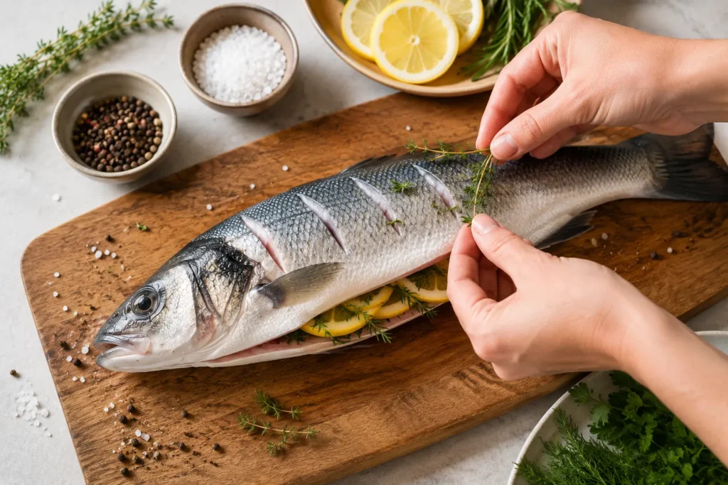 how to prep whole branzino