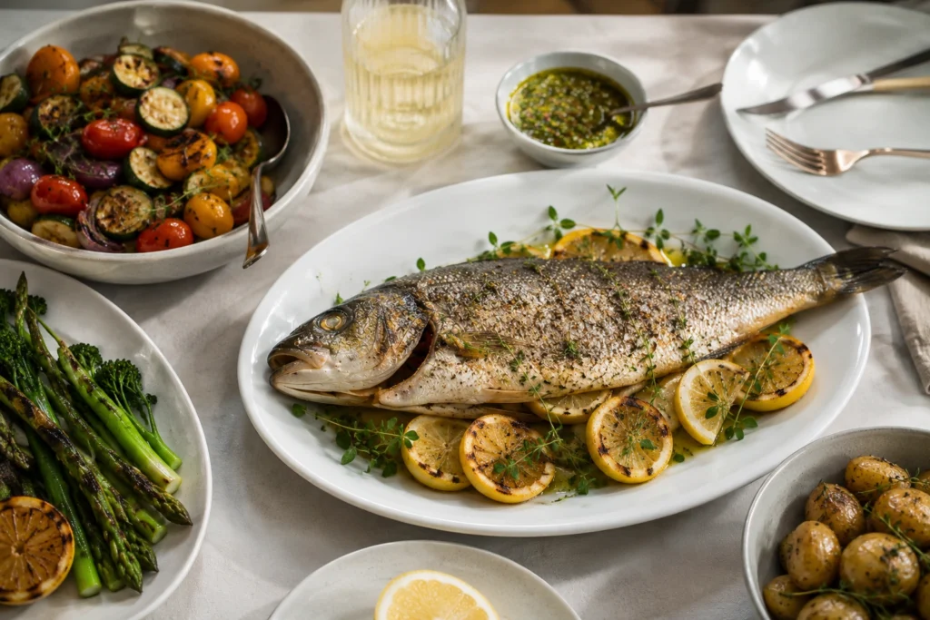 Side Dishes & Meal Pairings for Branzino Grilled Mediterranean Fish Feast