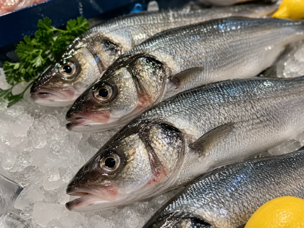 Branzino Cooking Guides: Step-by-Step Help to Clean, Cook, Debone, and Serve silver fish with ice and lemon