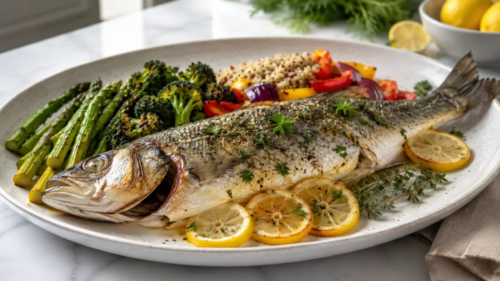 Healthy Eating Guides: Why Branzino Deserves a Place on Your Plate Roasted Herb Fish with Lemon and Vegetables